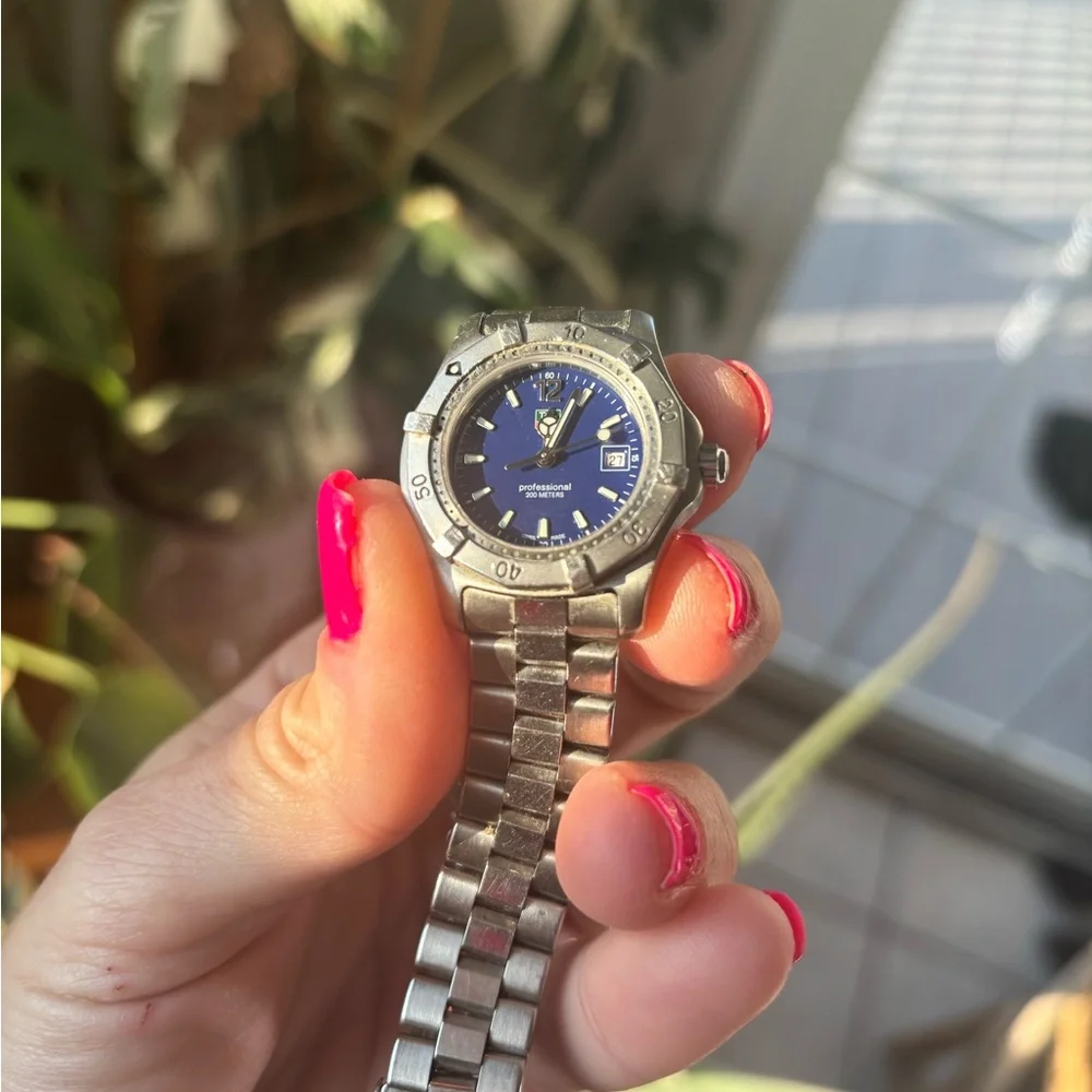 Tag Heuer Silver Watch with Deep Blue Dial sapphire crystal - Picture 3 of 7